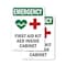 Signmission First Aid Kit AED With Symbol, 7 in W x Rectangle, Vinyl Decal OS-2PACK-EM-D-710-V-10482 - alternate 1